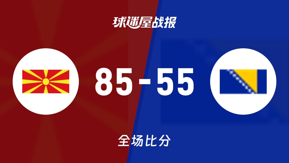 俱乐部友谊赛常规赛：北马其顿U20以85-55战胜波黑U20